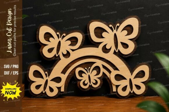Butterfly Border Decor Laser Cut Svg