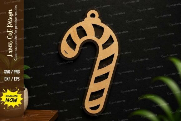 Candy Cane Ornament Laser Cut Svg File: A Versatile Design for Creative Projects