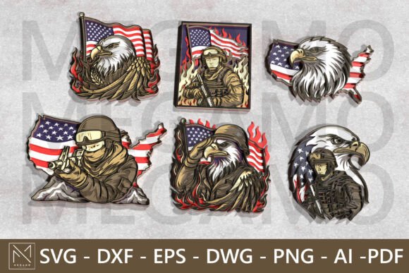 Crafting Patriotism: A Comprehensive Guide to the USA Military Eagle SVG Bundle for 4th July Projects