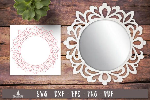 Elegant Ornamental Round Frame SVG for Laser Cutting