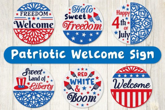 Elevating Curb Appeal and Workflow Efficiency with a Patriotic Welcome Sign Round Door Hanger