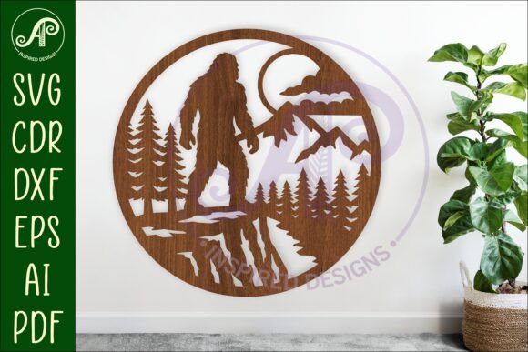 Elevating Custom Decor with the Bigfoot Moonlight Forest Wall Sign SVG