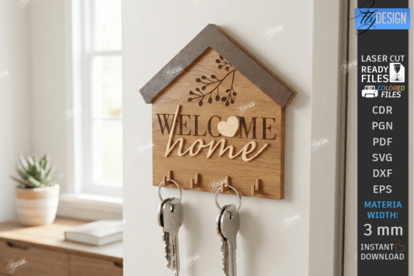 Elevating Home Organization and Digital Fabrication with the Wall Key Holder Laser Cut Key Hanger