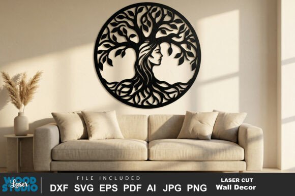 Evaluating Mystical Tree Woman Wall Art SVG for Laser Cutting Projects