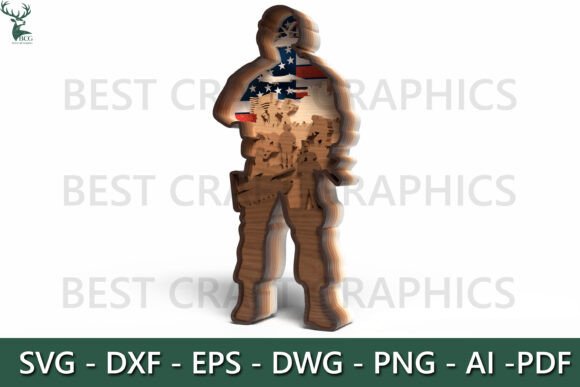 Honoring Service with the USA Soldier Layered Laser Cut File