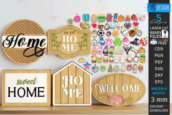 Mastering Seasonal Decor with Interchangeable Home Signs Laser Cut Set Files