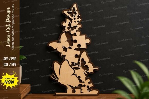 Puzzle Butterfly Tree Laser Cut Svg File: A Creative and Precise Design Solution