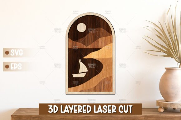 Sailboat and River Sunset 3D Layered Art Guide