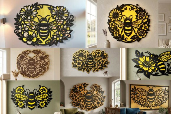 Transform Spaces with Laser Cut Floral Bee Art